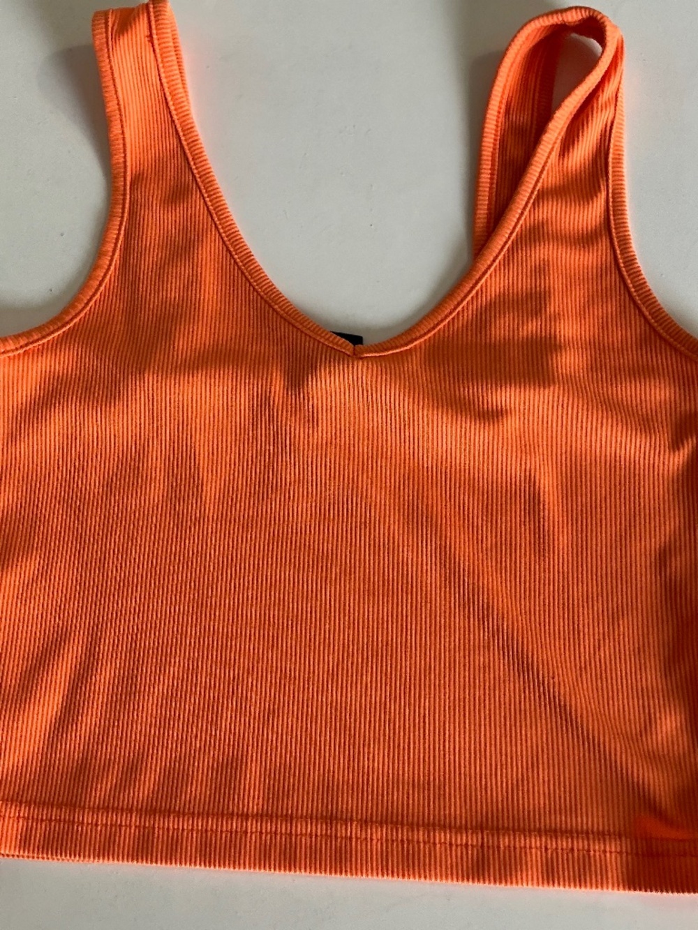 Orange ribbed 1/2 tank M Shein